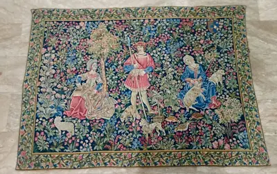 Vintage French Tapestry Wall Hanging Medieval Goblin Tapestry  173 X 125 CM • $378.98