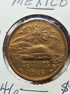 Mexico...1946 20 Centavos... Nice Coin...free Shipping • $6.99