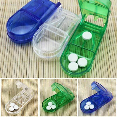 $2.37 • Buy Pill Cutter Splitter Cut Half Storage Compartment Box Tablet H 1Pc Medicine AU