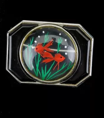 Vintage Bakelite Goldfish Bowl Brooch Art Deco Jelly Belly Fishbowl MCM Superb! • $159.99