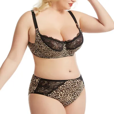 £13.18 • Buy Women Lingerie Leopard Print Bra Set Knickers Briefs Sexy Underwear Sets CD DDEF