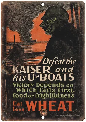 US Food Administration WW2 War Poster 12  X 9  Reproduction Metal Sign M83 • $23.95