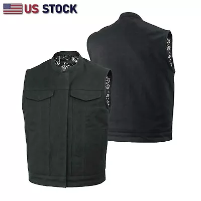 Highland V2 - Men's Motorcycle Canvas Vest Conceal Carry Pockets FIM692CNVS • $109