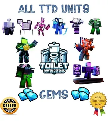Toilet Tower Defense  | All Units And Gems | Lowest And Fast Delivery‼️ • $63.99