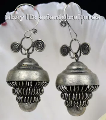 Tribal Exotic Chinese Handmade Miao Silver Earring • $30