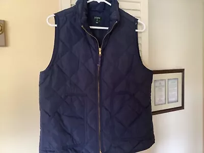 J Crew Navy Blue Womens Puffer Vest Size Medium Zip-up • $20