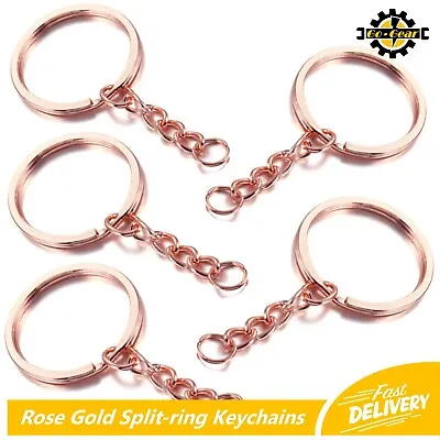 SPLIT RING KEYCHAINS Keyring Rose Gold Link Set Key Chain Rings Craft Trade • £1.49