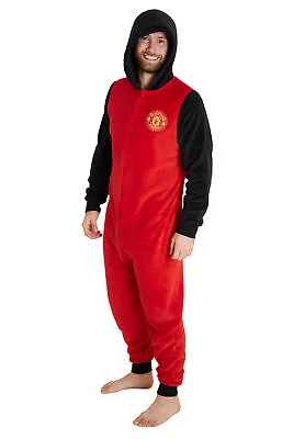 Manchester United F.C. All In One Mens Fleece Pyjamas Football Gifts For Men • £30.49