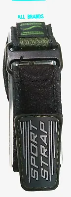 Med/L Black Green Spandex Nylon Watch Band Fits 16-20mm Timex Expedition Ironman • $9.99