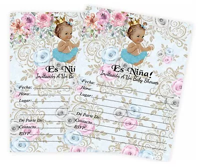 Girl Baby Shower Invitaciones Para Niña Español Invitations Princesa Nina QTY 20 • $16.95