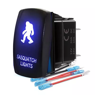 Blue Light LED Sasquatch 5-pin Rocker Toggle Switch For Car Off Road Boat Marine • $8.99