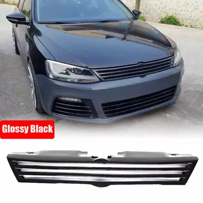 Glossy Black Front Bumper Grille Grill Fit For Volkswagen VW Jetta MK6 4D 12-15 • $135.84