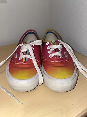 Size 6 - VANS  Tie Dye Womens Shoe Pinkyellowbluered • $14.97