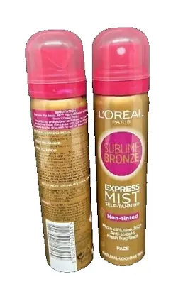 L'Oreal Sublime Broze Express Mist Self-Tanning Non-Tinted For Face (New) 75ml • £14.95