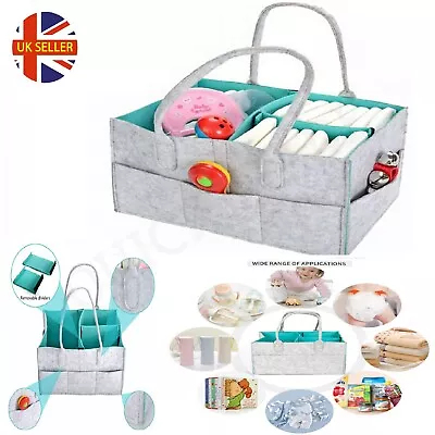£8.98 • Buy Baby Diaper Nappy Changing Bag Storage Caddy Mummy Organizer Felt Backpack Grey