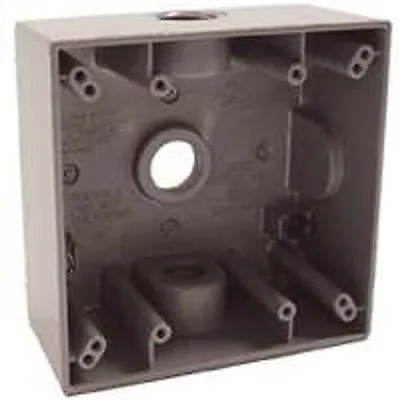 New Bell Weatherproof 5333-0 2 Gang Square Electrical Outlet Box 1289099 • $8.99