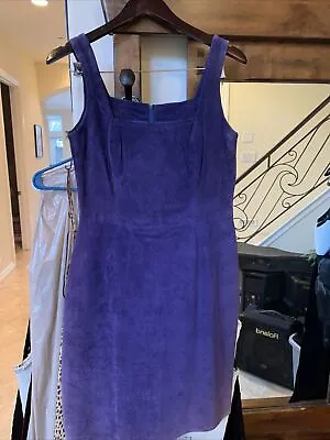 Vintage Michael Hoban North Beach Sexy Blue Suede Dress 7/8 Worn Once Excellent • $125.99