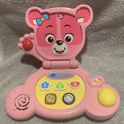 $15 • Buy Vtech Bear's Baby Laptop 55 Songs Sounds & Phrases Learning Toy Pink Tested Used