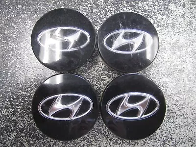 Set Of (4)  OEM  Hyundai Black & Chrome Center Caps  52960-3K210  2-3/8   60mm • $15