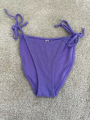 Victoria Secret Swim Bikini Bottom Small Purple Shimmer String Tie Up • $8