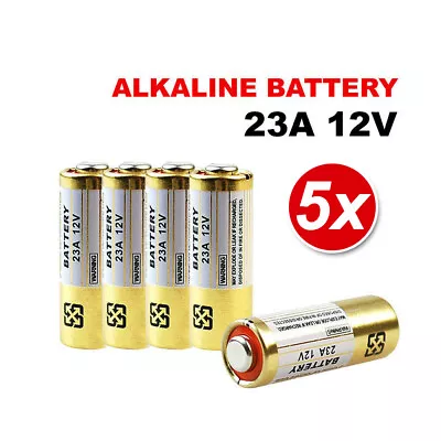 5x 23A 21/23 A23 23A 23GA 12V Alkaline Battery For Garage Car Remote Alarm • $4.30