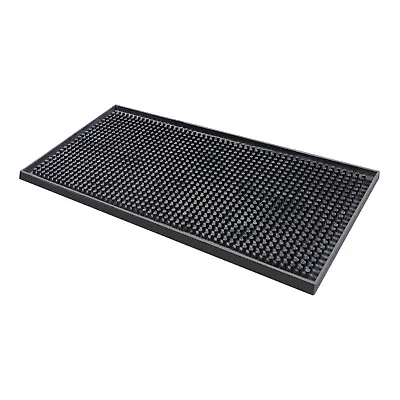 Mini Bar Mat Black Bar Runner Cocktail Drinks Mat Pub Restaurant 15cm X 30cm • £7.95