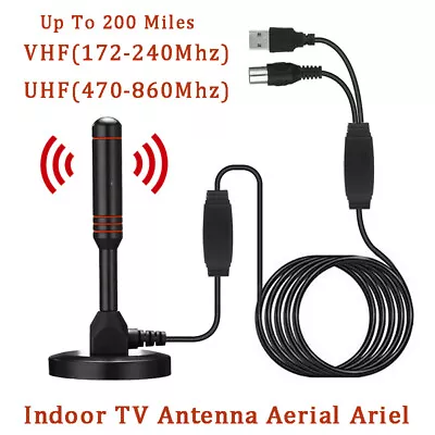 200 Mile Magnetic DVB Caravan HD Digital Freeview Indoor TV Antenna Aerial Ariel • £8.49
