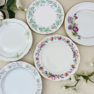 Vintage Mismatched China Side  Plates Cake - Set X 5 Bundle Joblot - Floral • £14