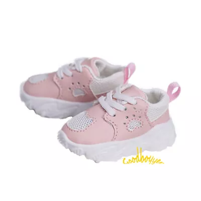 1/4 MSD BJD Dad Shoes Running Shoes Clunky Sneakers Cute Bear Good Sole Pink • $24.66