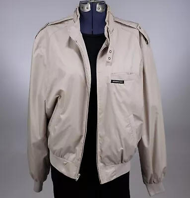 Vintage 80s Members Only Jacket Beige Tan Light Brown Mens 44 • $25