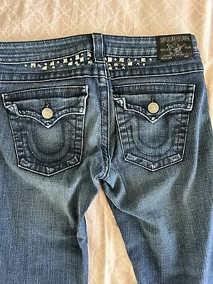 True Religion Becky Womens Crystal Jeans Size 28 Y2k Festival Cowboy Low Rise • $28