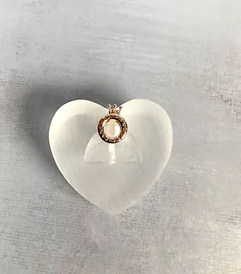 PANDORA 14K Rose Gold Plated O-Crown Cutout Openwork Heart Logo Charm 787401 • £25