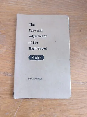 1956 Miehle High Speed Instruction Care & Adjustment 62 Pages Book Printing • $27.13