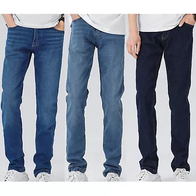 Men's Original Fit Straight Leg Jeans 5 Pocket Flex Denim Stretch Cowboy Cut • $32.95