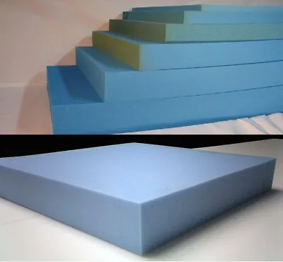 High Density Blue Firm Upholstery Foam Cut To Size For Cushion Sofas Seats Bench • £9.99