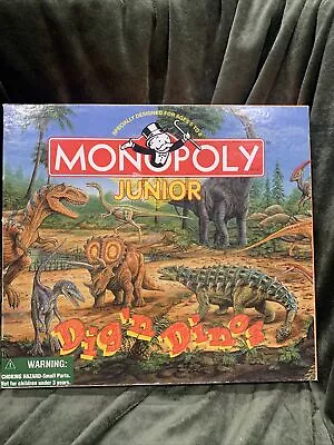 MONOPOLY JUNIOR DIG'N DINOS BOARD GAME COMPLETE USAOPOLY 1998 Missing 3 Tokens • $13.90