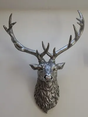 £68.80 • Buy Large Silver Stag, Wall Art, Animal Head, Stag Head,large Wall Mounted Deer Head