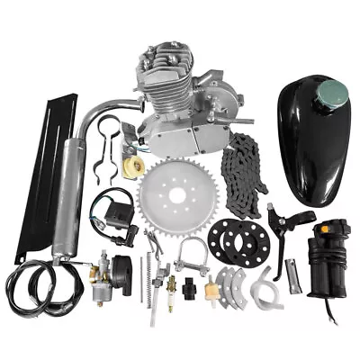 High Power 50cc 2 Stroke Engine Bike Motor Kit In Silver - Boost Your Ride • $154.90