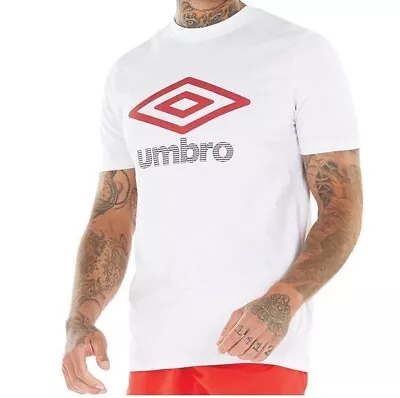 Umbro Mens Olympico T-Shirt White/​Dark Navy/​Vermillion • £9.99