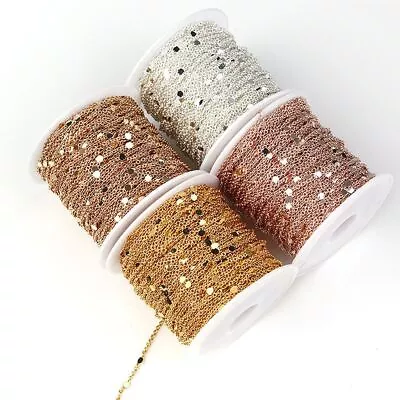 Jewelry Making Components Craft DIY Copper Cable Necklace 2M Sequins Chain • $11.70