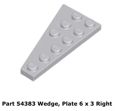 Lego 3x 54383 Light Bluish Gray Wedge Plate 6 X 3 Right 8039 • $6.63