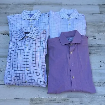 Lot Of 4 Mens Dress Shirts Cotton Long Sleeve Charles Tyrwhitt Size 16/34 • $89