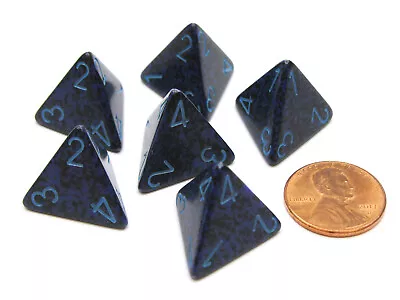 Speckled 18mm 4 Sided D4 Chessex Dice 6 Pieces - Cobalt • $4.12