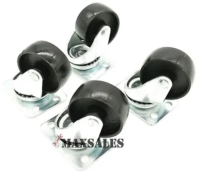 (Qty-4) 2  Swivel METAL Caster Wheels Base With Top Plate & Bearing • $17.99