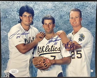 Mark McGwire Weiss Canseco Signed Photo 8x10 Baseball Autograph WSC JSA • $99.99