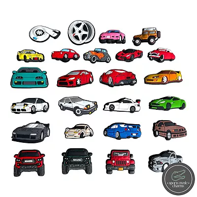 Cars - Jibbitz Charms For Crocs Shoes - TOYOTA SUPRA NISSAN MAZDA SKYLINE RX-7 • £1.99