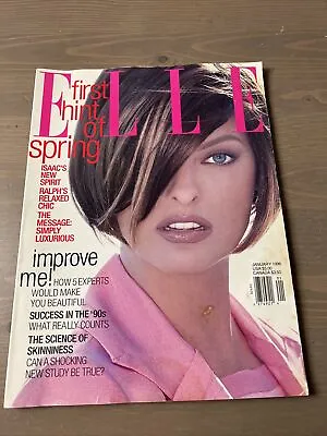 Elle Fashion Magazine January 1996 Linda Evangelista • $19.99