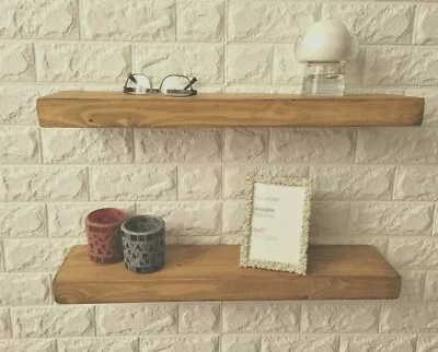 Floating Rustic Shelf  Industrial Mantle Shelves  Handmade +BRACKETS  • £54