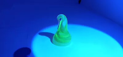 Green Vaseline Glass Uranium Hershey's Kiss Candy Paperweight Pendent Glow Art • $25