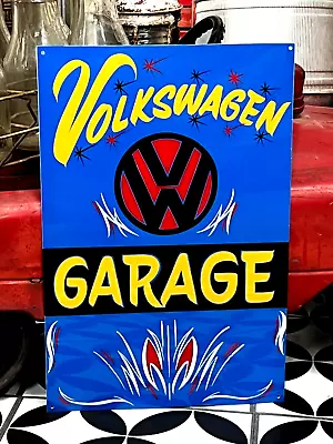 Vintage VOLKSWAGEN VW Hotrod Rat Rod GARAGE Painted SIGN Pinstriped ART Decor • $69